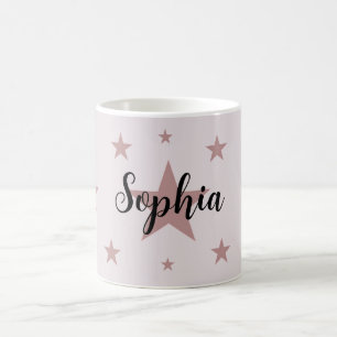 Mug rose étoile personnalisé - Personnalisé avec v