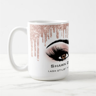 Mug Rose Eyelashes Brown Lecteurs de Parties scintilla