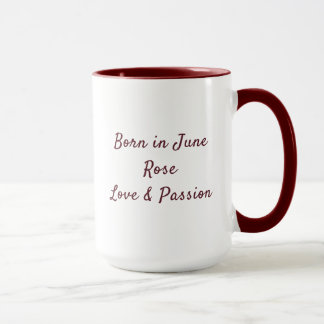 Mug Rose Fleur de Naissance de Juin Personnalisée avec