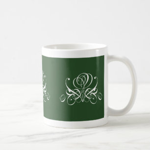 Mug Rose fleuri blanc et vert