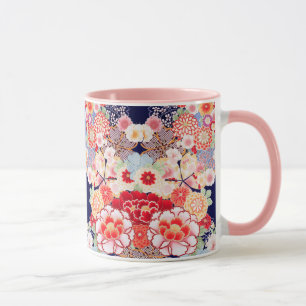 Mug ROSE FLEURS BLANCHES Peony, Floral japonais Rose