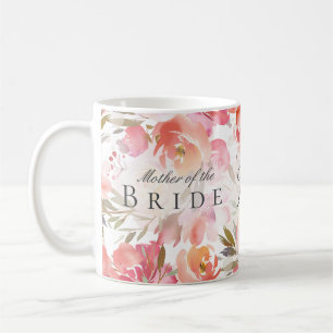 Mug Rose floral de l'aquarelle de la mariée