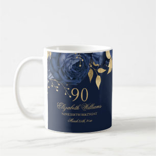 Mug Rose floral d'or de la Marine 90e anniversaire