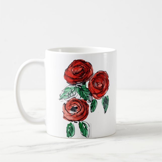 Mug Rose Flowers (Gauche)