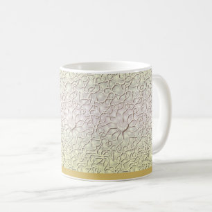 Mug Rose Géométrique Or LOVE Motif de Cœur