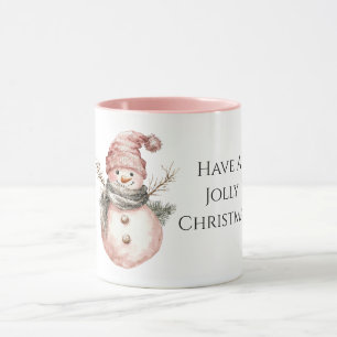 Mug Rose Gold Christmas Snowman