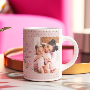 Mug Rose Gold Dots Meilleure maman personnalisée Fête 