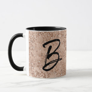 Mug Rose Gold Fard Rose Pailleté Monogramme