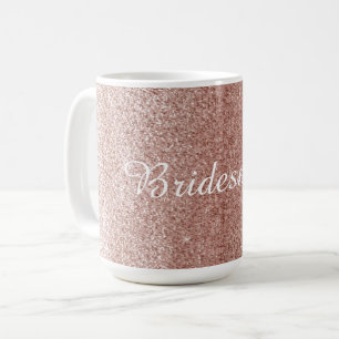 Mug Rose Gold Faux Pailleté Avec Nom De Demoiselle D'H