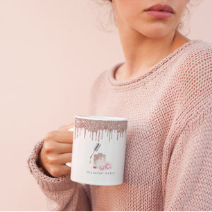 Mug Rose Gold Parties scintillant ongle Salon d'affair