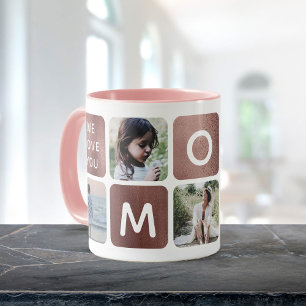 Mug Rose Gold Photo Collage Maman Instagram Fête des m