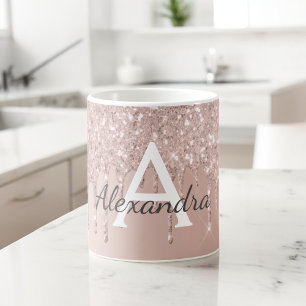 Mug Rose Gold - Pink Sparkle Parties scintillant Nom d