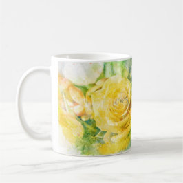 Mug Rose Jaune Printemps Matin En Aquarelle Pastel