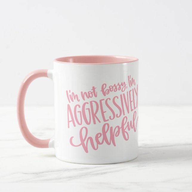 Mug Rose Je ne suis pas Bossy Funny (Gauche)