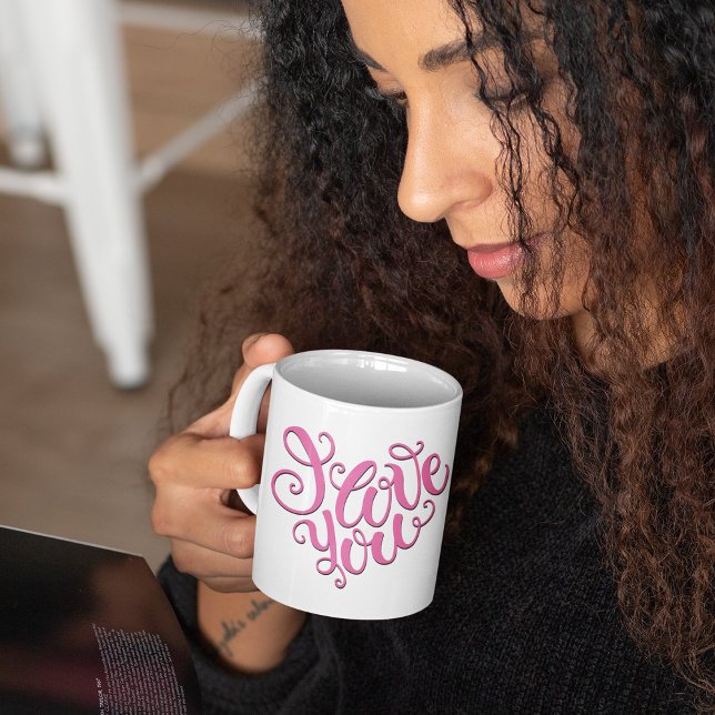 Mug Rose Je T'Aime (Créateur téléchargé)