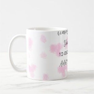 Mug Rose mignon baby shower aquarelle moderne dat