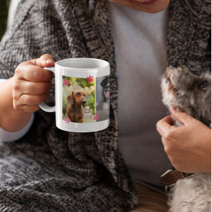 Mug Rose mignon Empreintes de pattes Quatre Photos pou