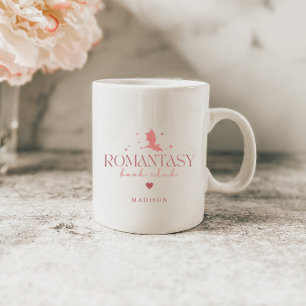 Mug Rose Minimal Personnalisé 'Romantasy' Amateurs de