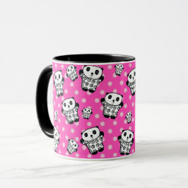Mug Rose moderne fille Kawaii mignonne Panda Ours Polk