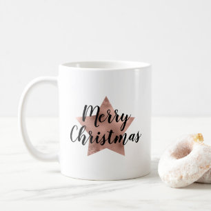 Mug Rose moderne Gold Star Noël
