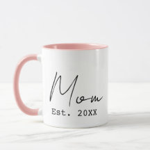 Rose Noir Élégant Script Nouvelle Maman Année d'An