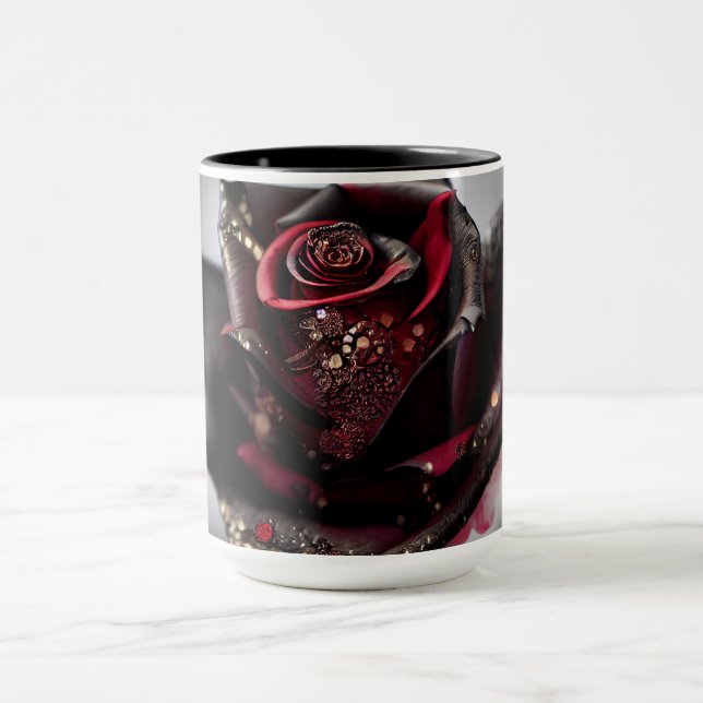 Mug Rose noir orné (Centre)