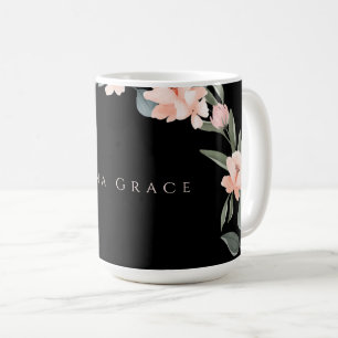 Mug Rose noire florale aquarelle rose girly rose