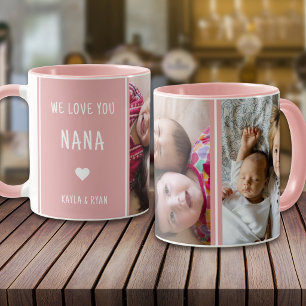 Mug Rose Nous vous aimons Nana 2 Collage de photos Gra