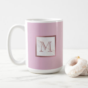 Mug Rose or marbre Monogramme rose vanille dégradé