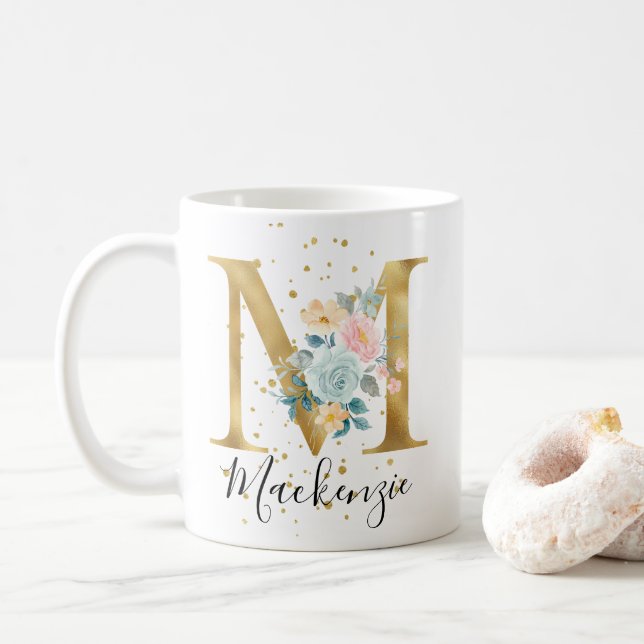 Mug Rose or Pastel Floral Aquarelle M (Avec donut)