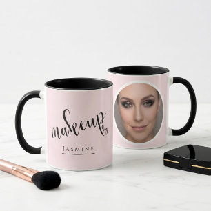 Mug Rose Pâle Photo MUA Élégant Café