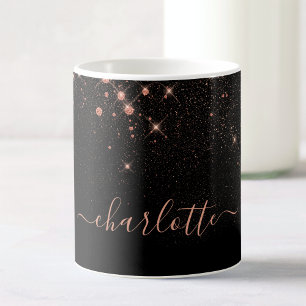 Mug Rose Parties scintillant Or Élégant Script glamour