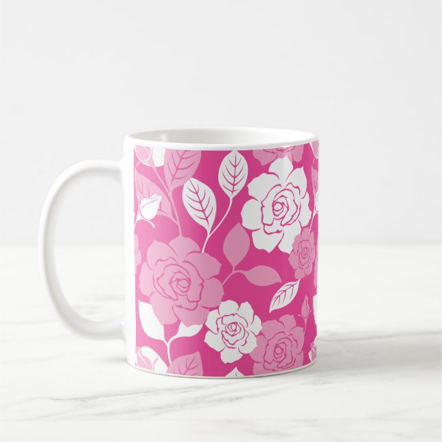 MUG ROSE PATTERN (PINK) (Gauche)