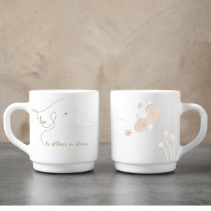 Mug Rose personnalisé Gold Line Art Mindfulness Citati
