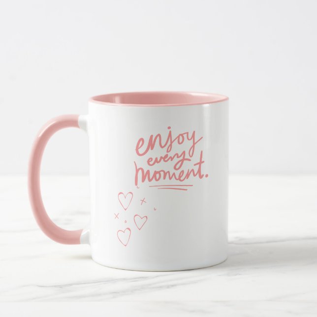 Mug Rose "Profitez de chaque instant" (Gauche)