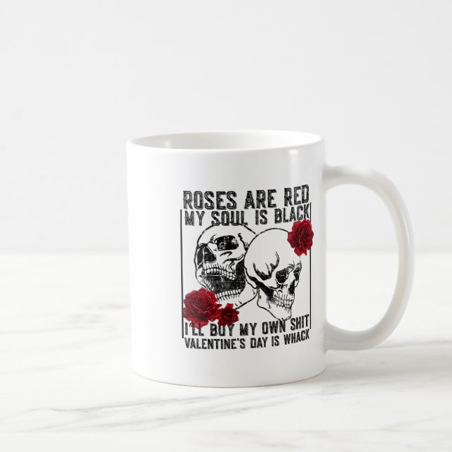 Mug Rose rétro sont rouge Mon âme est noir squelette a (Droite)