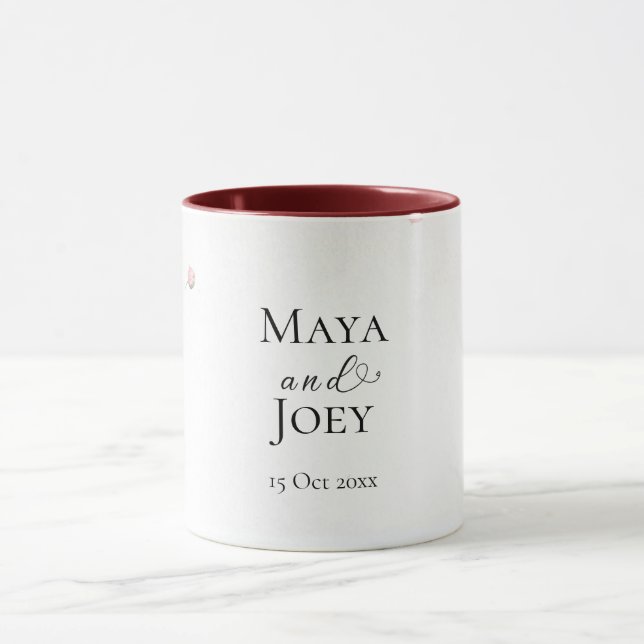 Mug Rose romantique Mariage géométrique (Centre)