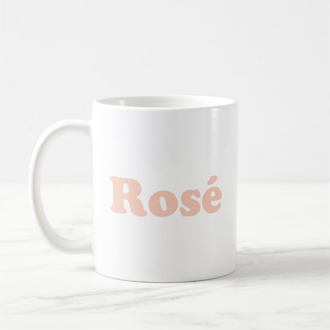 Mug rose "Rose" blanc clair (Gauche)