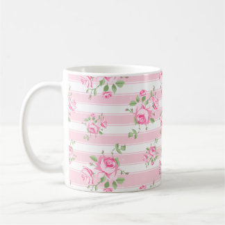 Mug Rose rose classique et café à carreaux de cottage