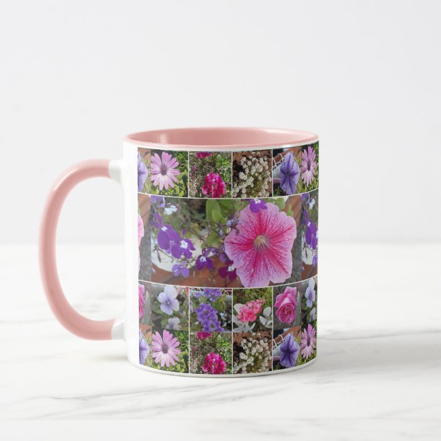 Mug Rose rose Penunia Fleurs de marguerite Fête des mè (Gauche)