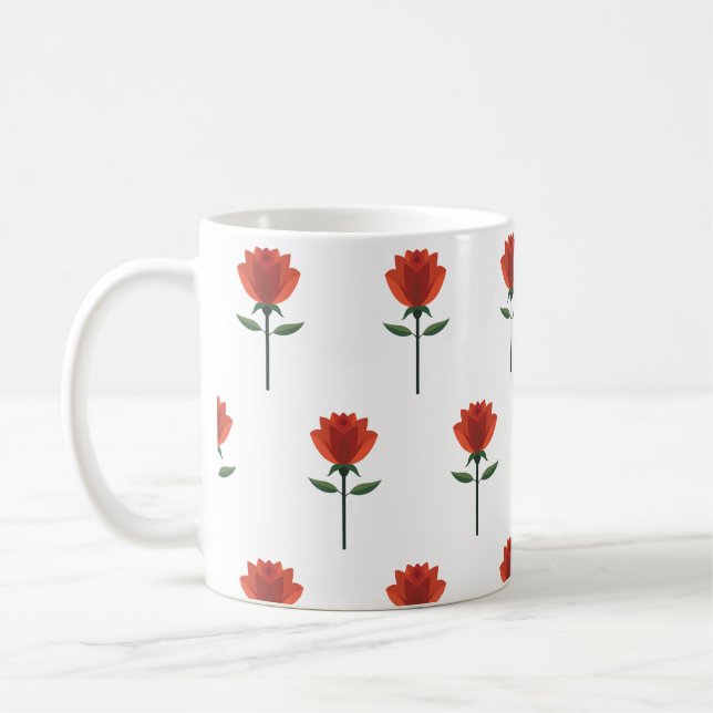 Mug Rose rouge intemporelle (Gauche)