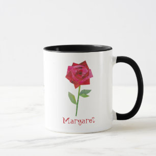 Mug Rose rouge rétro Cute Saint Valentin du milieu du