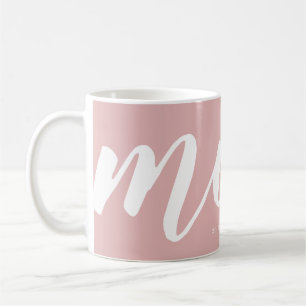 Mug Rose  Simple Typographie Maman EST.Mug