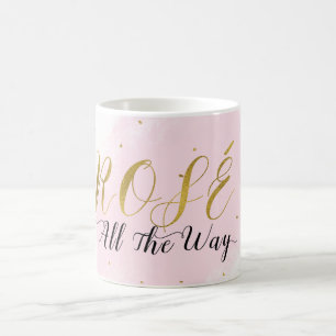 Mug Rosé Toute la Voie Rose et Or Vin Glamour Moderne