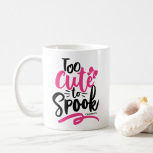 Mug Rose trop mignon pour parler Lettres Halloween