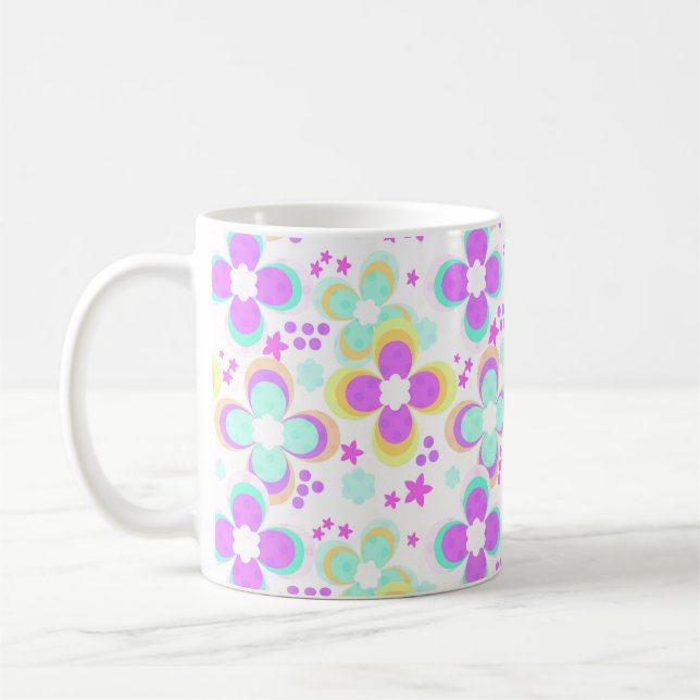 Mug Rose, turquoise, floral (Gauche)