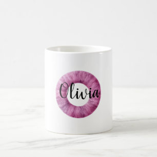 Mug Rose Violet Confortable Lettre O Nom