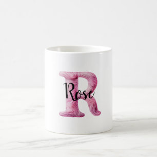 Mug Rose Violet Confortable Lettre R Nom