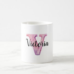 Mug Rose Violet Nom Lettre Cozy V