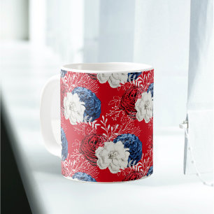 Mug Roses bleues rouges